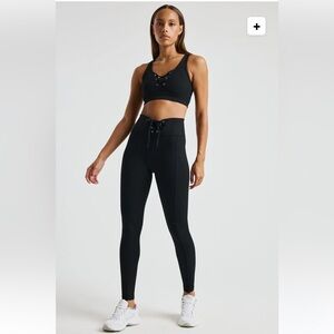 Year of Ours Black Lace-Up Football High-Waist Leggings 🏈